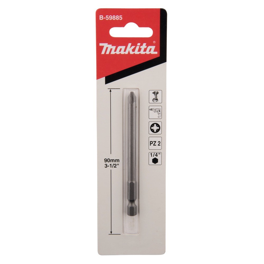 ดอกไขควง Pozidriv Makita B 59885 ขนาด PZ2×90 มม  E Form