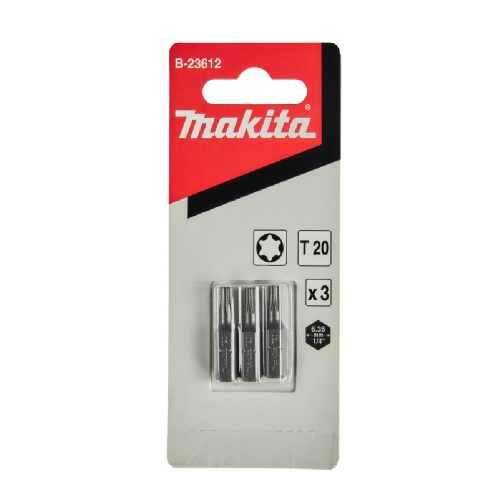 ชุดดอกไขควง Torx Makita B 23612 ขนาด T20×25 มม  C Form  3 ชิ้น ชุด 