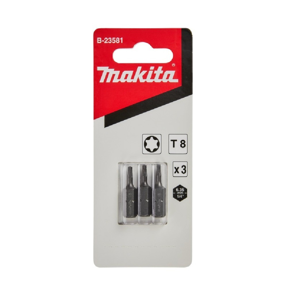 ชุดดอกไขควง Torx Makita B 23581 ขนาด T8×25 มม  C Form  3 ชิ้น ชุด 