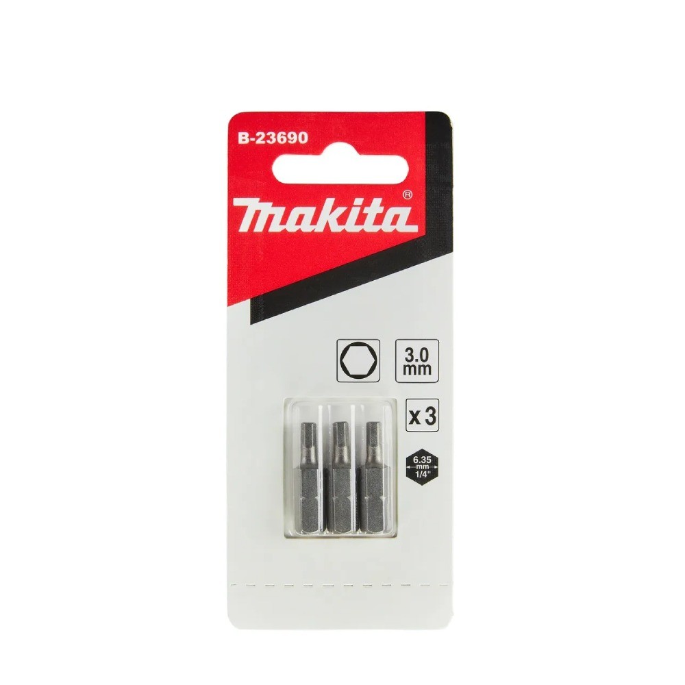 ชุดดอกไขควงหกเหลี่ยม Makita B 23690 ขนาด H3 0×25 มม  C Form  3 ชิ้น ชุด 