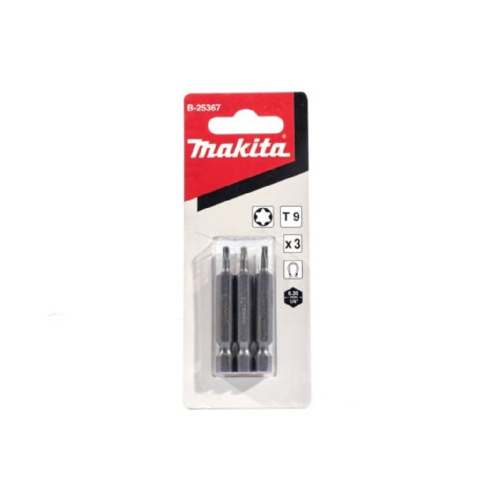 ชุดดอกไขควง Torx Makita B 25367 ขนาด T9×50 มม  E Form  3 ชิ้น ชุด 