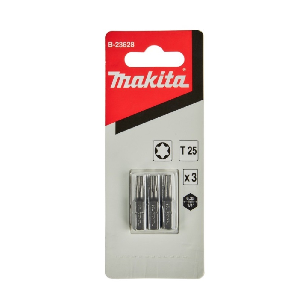 ชุดดอกไขควง Torx Makita B 23628 ขนาด T25×25 มม  C Form  3 ชิ้น ชุด 