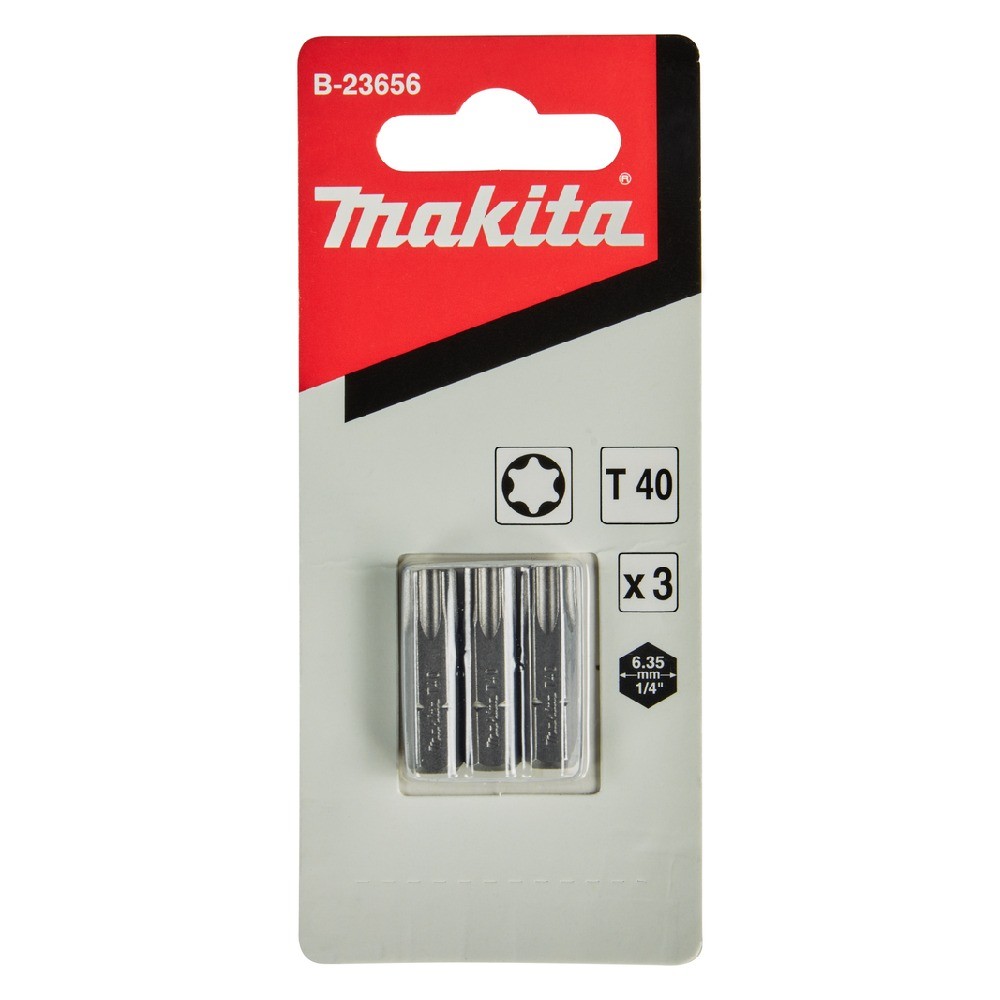 ชุดดอกไขควง Torx Makita B 23656 ขนาด T40×25 มม  C Form  3 ชิ้น ชุด 