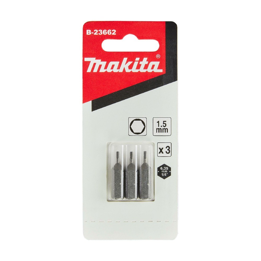 ชุดดอกไขควงหกเหลี่ยม Makita B 23662 ขนาด H1 5×25 มม  C Form  3 ชิ้น ชุด 