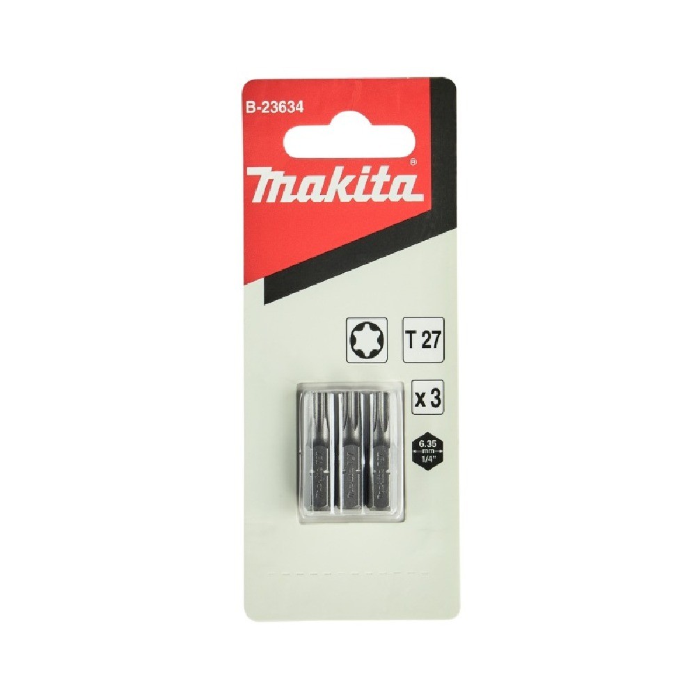 ชุดดอกไขควง Torx Makita B 23634 ขนาด T27×25 มม  C Form  3 ชิ้น ชุด 