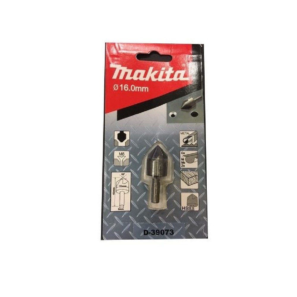 ดอกเคาน์เตอร์ซิงค์ Makita D 39073 ขนาด 16×43 มม  5 คม มุม 90° สำหรับสกรู M8