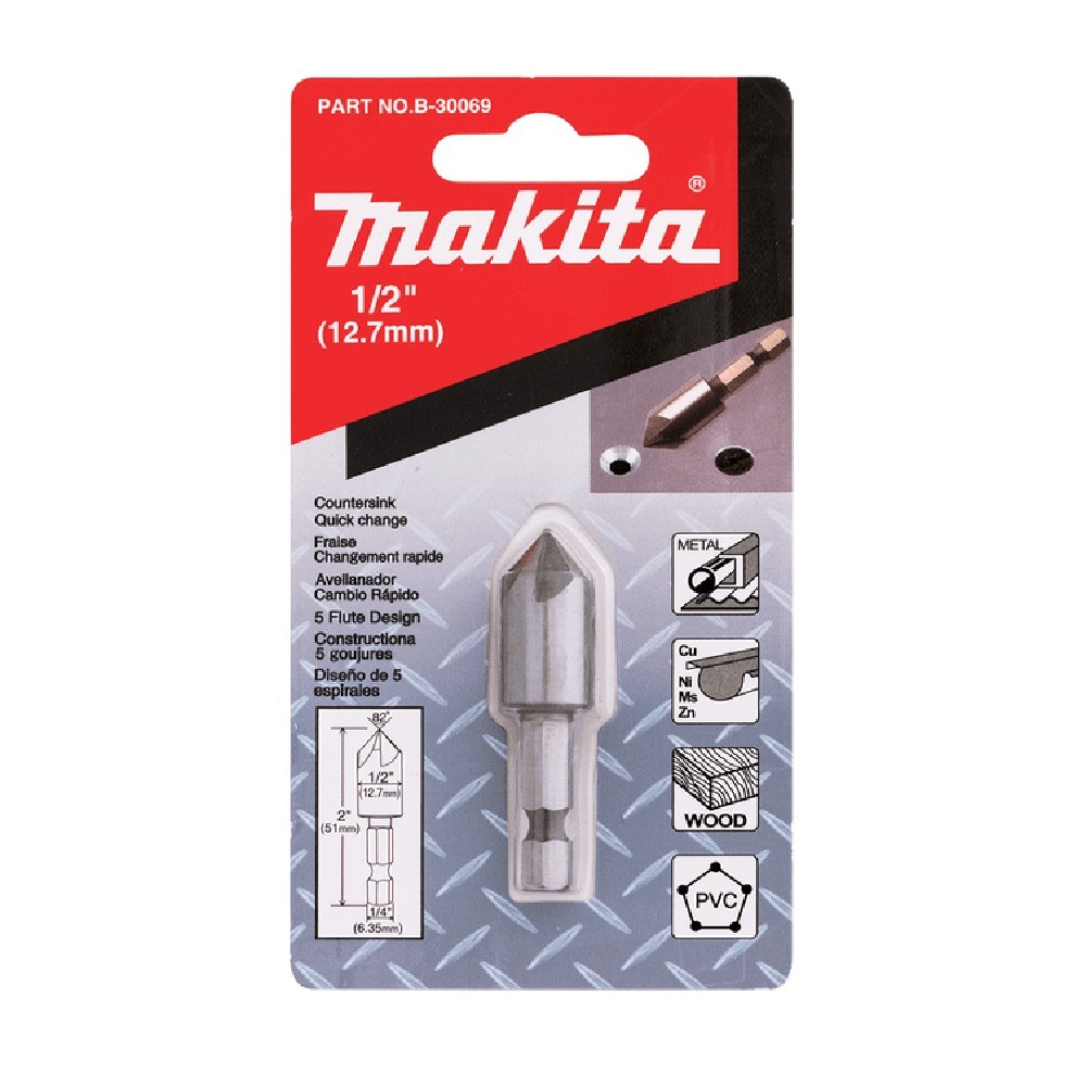 ดอกเคาน์เตอร์ซิงค์ Makita B 30069 ขนาด 1 2″×2″ 5 คม มุม 82° ก้าน MZ