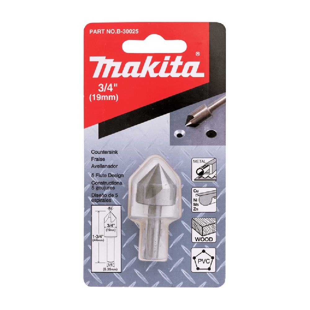 ดอกเคาน์เตอร์ซิงค์ Makita B 30025 ขนาด 3 4×1 3 4 นิ้ว 5 คม มุม 82