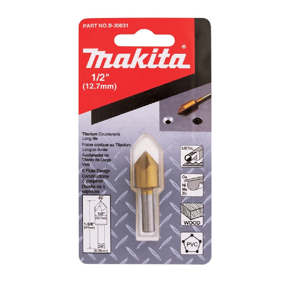 ดอกเคาน์เตอร์ซิงค์ Makita B 30031 ขนาด 1 2″×2″ 5 คม มุม 82° เคลือบไทเทเนียม