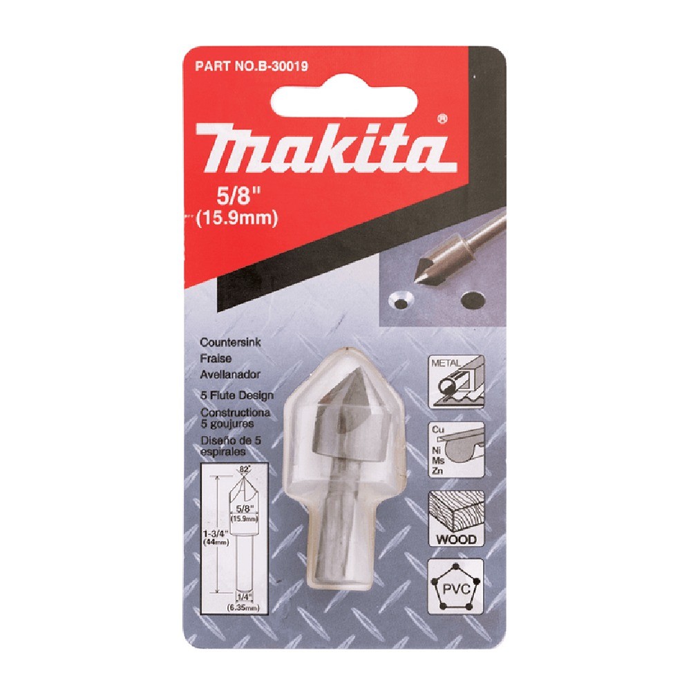 ดอกเคาน์เตอร์ซิงค์ Makita B 30019 ขนาด 5 8″×1 3 4″ 5 คม มุม 82°