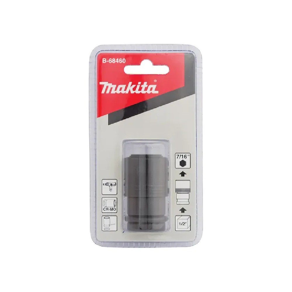 ชุดอะแดปเตอร์บล็อก Makita B 68460 ขนาด 1 2 นิ้ว SQ เป็น Hex 7 16 นิ้ว