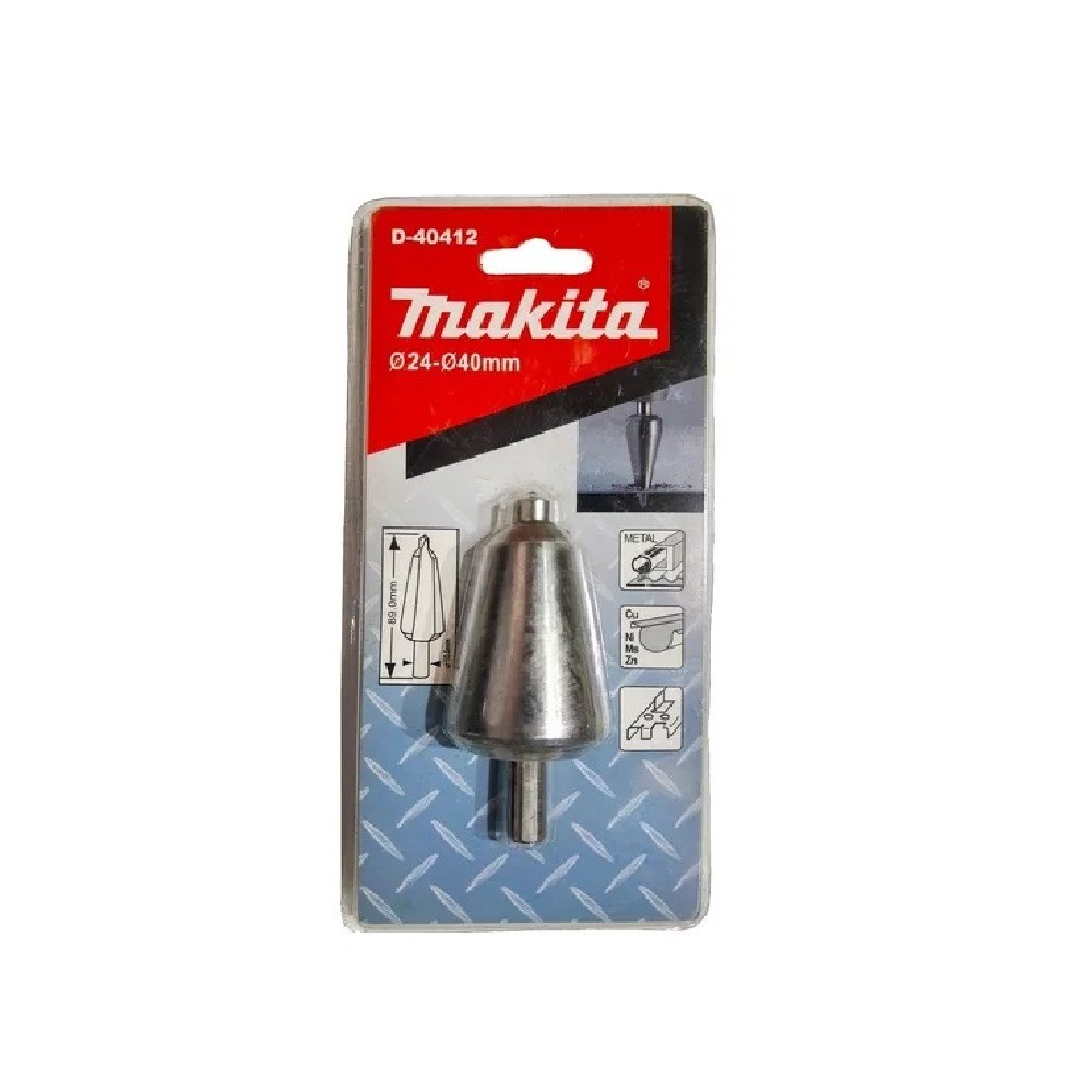 ดอกสว่านทรงกรวย Makita D 40412 ขนาด 24–40×89 มม  Three Flat ก้านกลม