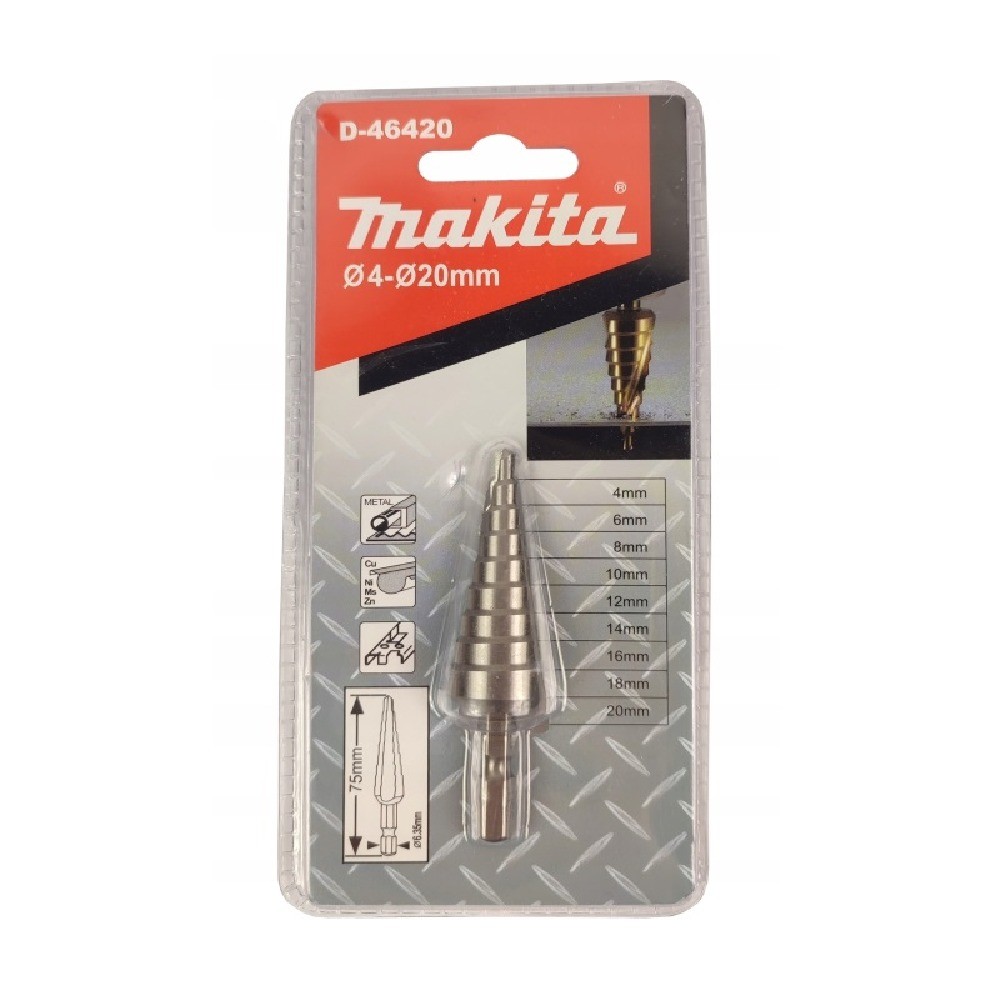 ดอกสว่านสเต็ปปลายตรง Makita D 46420 ขนาด 4–20×75 มม  NZ