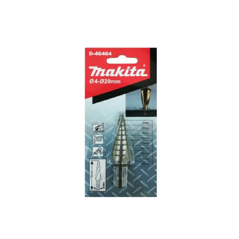 ดอกสว่านสเต็ปเกลียว Makita D 46464 ขนาด 4–20×75 มม  NZ