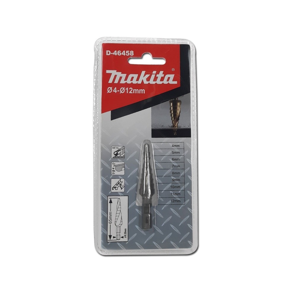 ดอกสว่านสเต็ปเกลียว Makita D 46458 ขนาด 4–12×65 มม  NZ