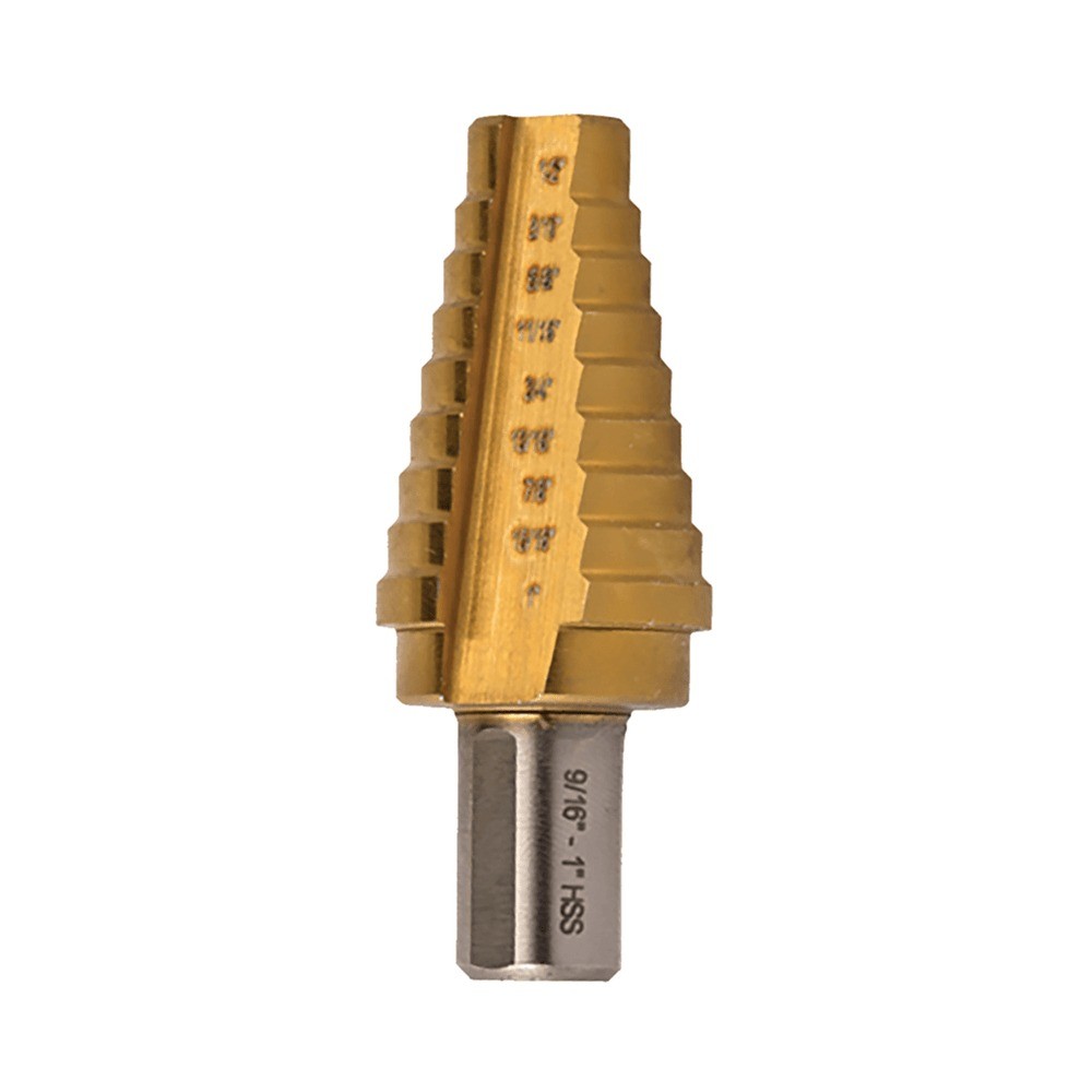 ดอกสว่านสเต็ปปลายตรง Makita B 31061 ขนาด 9 16–1 นิ้ว Three Flat สีทอง ก้านกลม