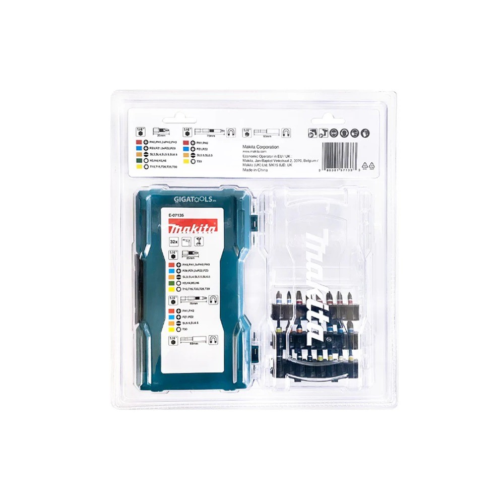 ชุดดอกไขควง Makita E 07135 จำนวน 32 ชิ้น พร้อมกล่องใส