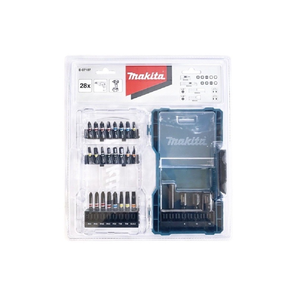 ชุดดอกไขควง Makita E 07107 จำนวน 28 ชิ้น พร้อมกล่องใส