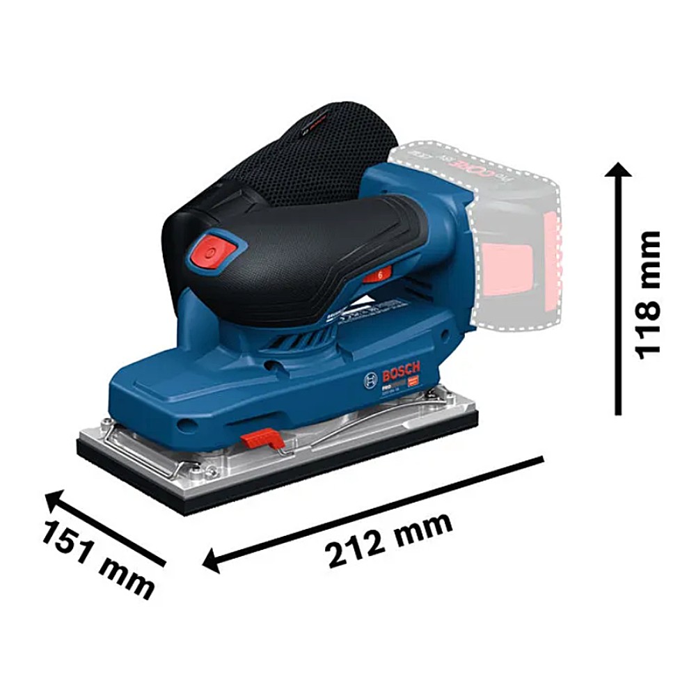 เครื่องขัดกระดาษทรายแบบสั่นไร้สาย BOSCH GSS18V 18 Professional Orbital Sander 06019R70L0  ตัวเปล่า 