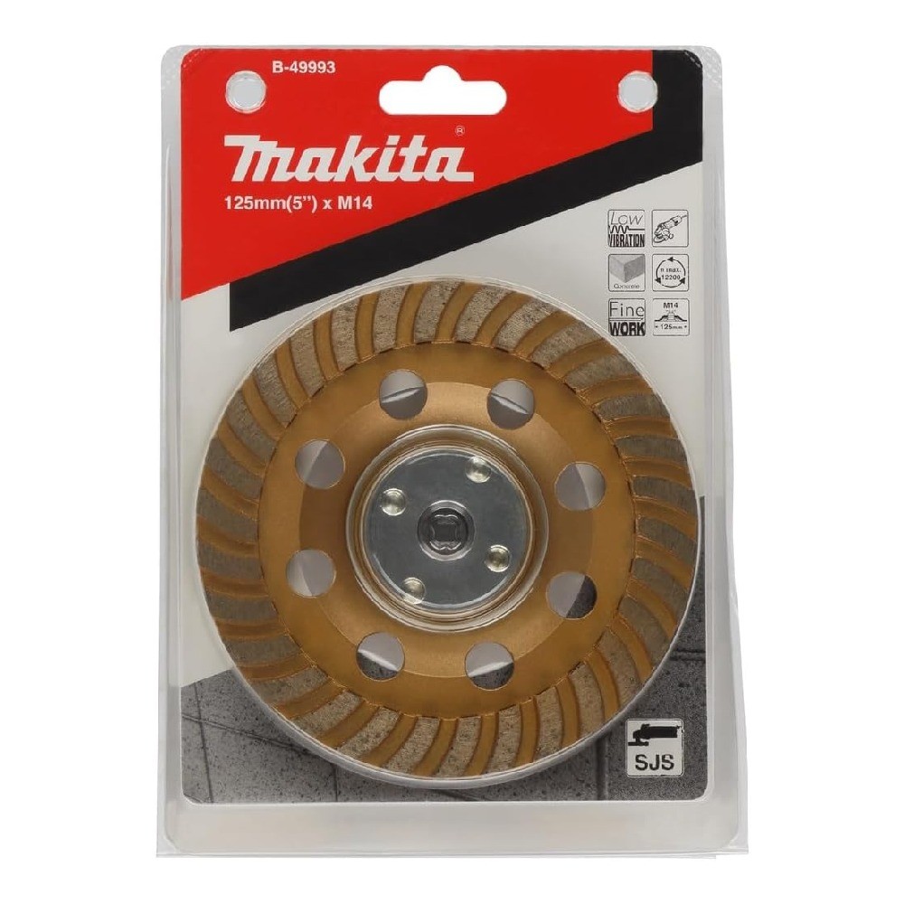 จานเจียร์เพรช เทอร์โบลดแรงสั่นสะเทือน MAKITA B 49993 ขนาด 125 มม  เกลียว M14