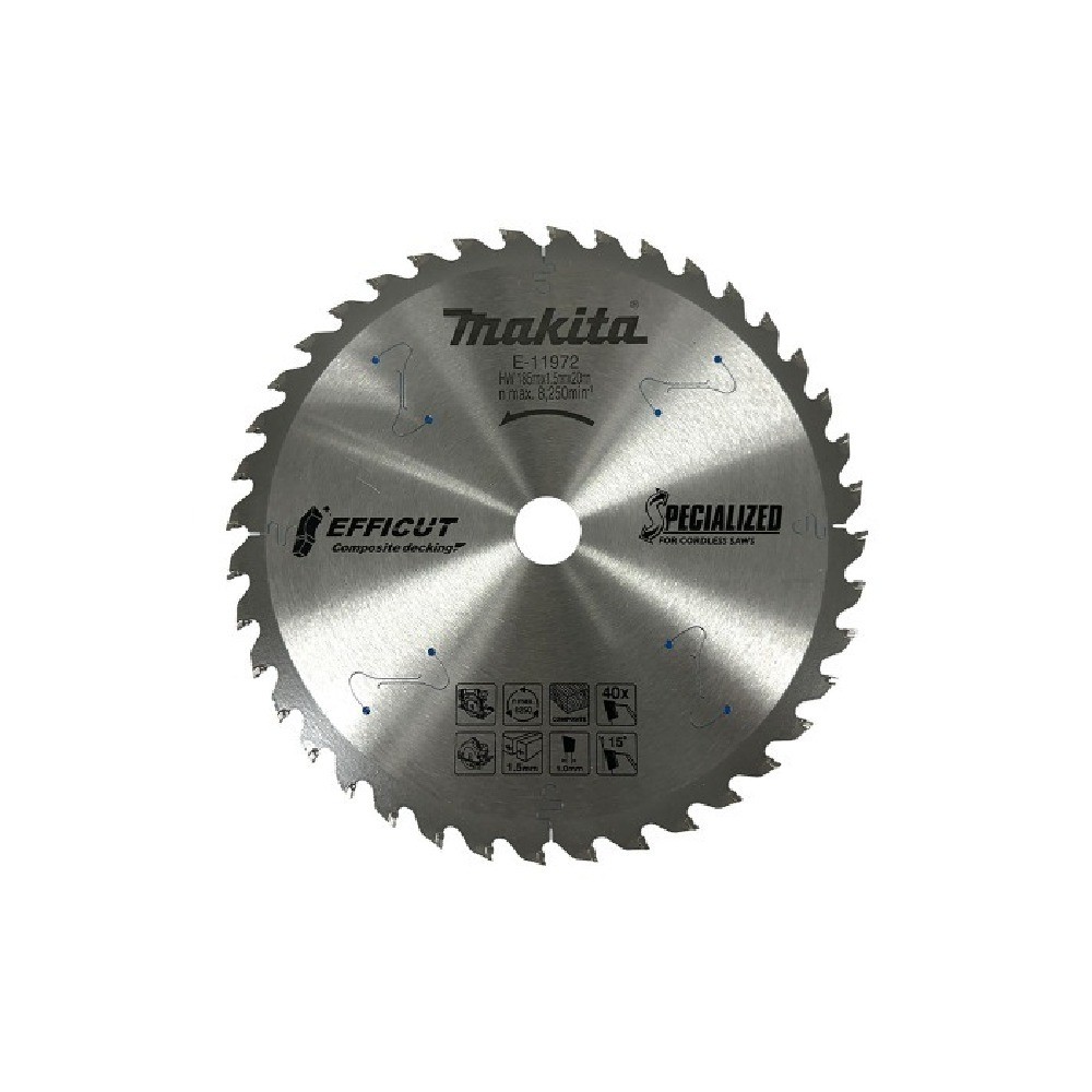 ใบเลื่อยวงเดือน TCT EFFICUT ตัดคอมโพสิต MAKITA E 11972 ขนาด 185 มม  40 ฟัน