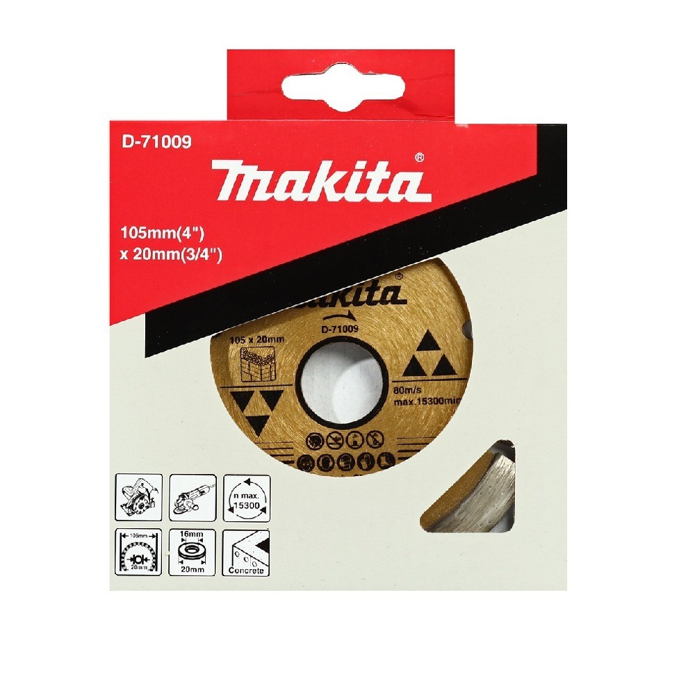 ใบเพชรตัดคอนกรีต MAKITA D 71009 ขนาด 105×20×9×20 มม 