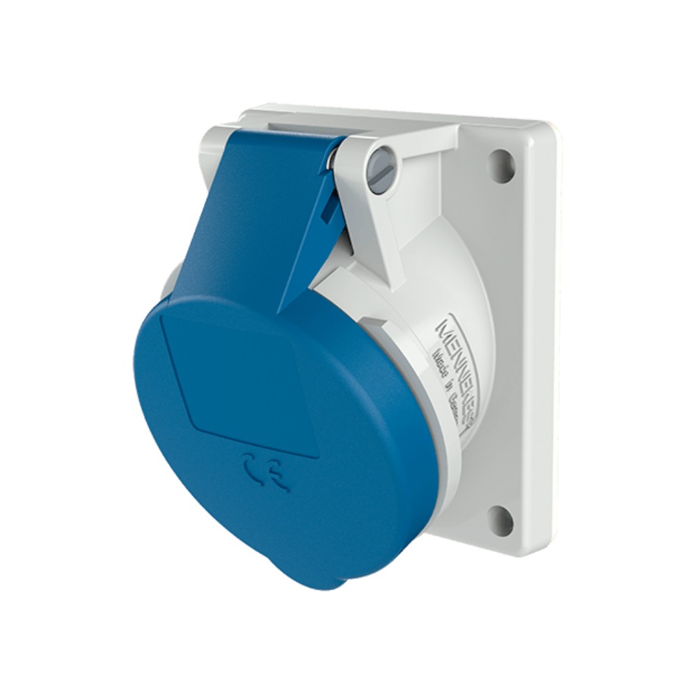 ปลั๊กตัวเมียฝัง MENNEKES 1632 แบบฝังเฉียง 20° กระแส 16A ประเภทขั้ว 3P  2P E  IP44 แรงดัน 230V