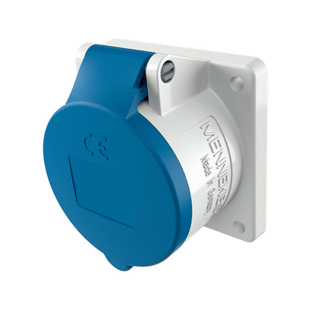 ปลั๊กตัวเมียฝัง MENNEKES 1787 CEE แบบฝังตรง กระแส 32A ประเภทขั้ว 3P IP44 แรงดัน 230V
