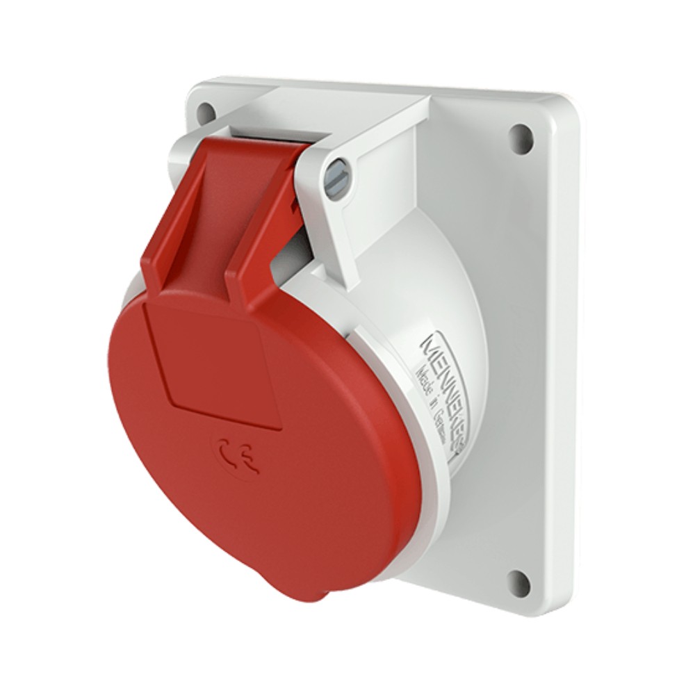 ปลั๊กตัวเมียฝัง MENNEKES 1740 แบบฝังเฉียง 20° กระแส 32A ประเภทขั้ว 4P  3P E  IP44 แรงดัน 400V