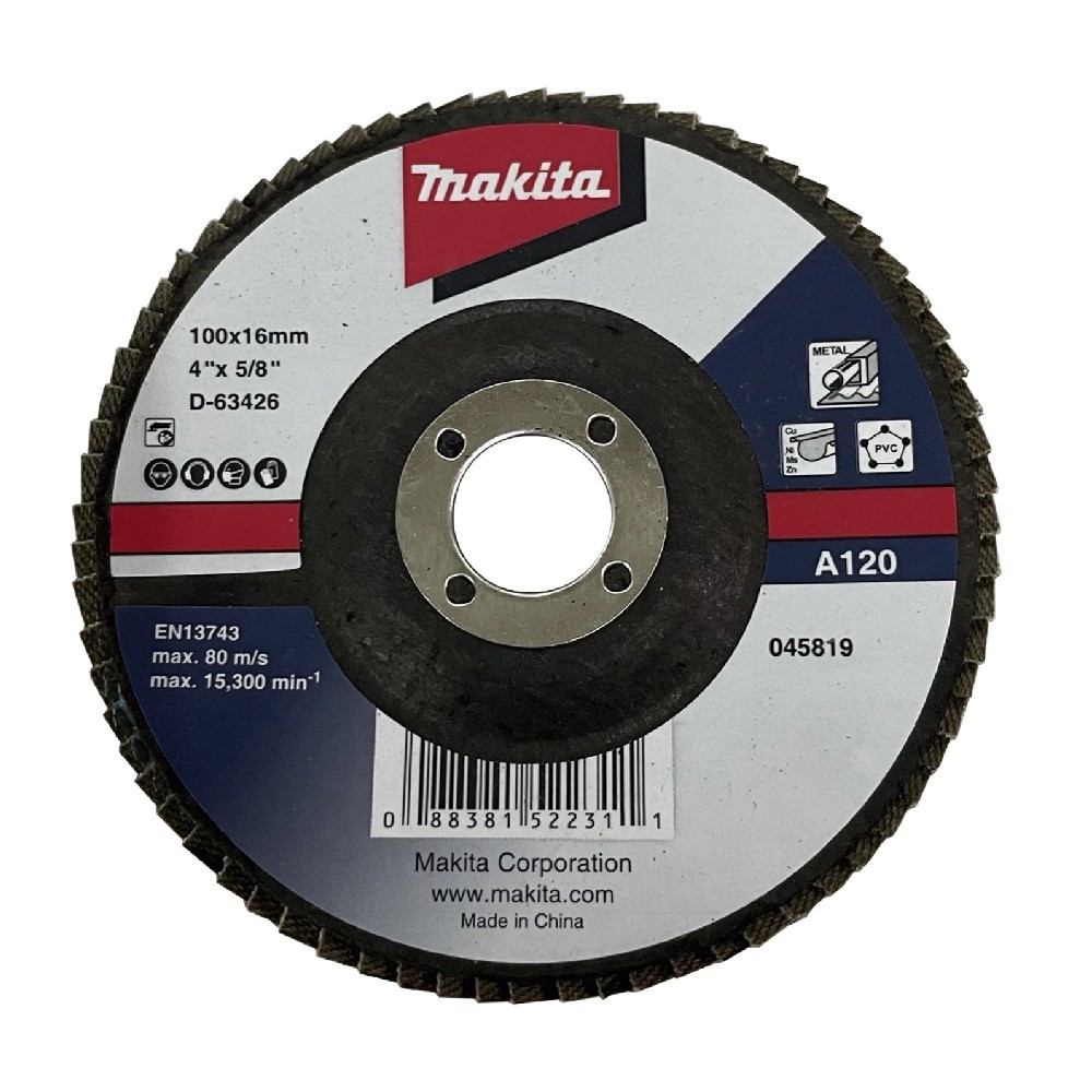 กระดาษทรายซ้อนเฉียง A120 ใยไฟเบอร์ MAKITA D 63426 ขนาด 4 นิ้ว
