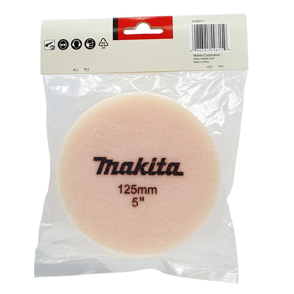 ฟองน้ำขัดผิวแบบเรียบหยาบ  Coarse  MAKITA D 62511 ขนาด 125 มม 