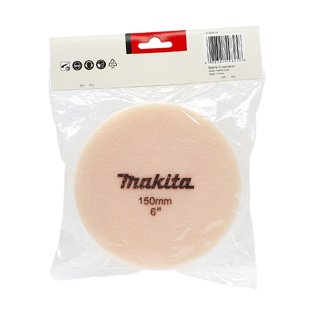 ฟองน้ำขัดผิวแบบลอนหยาบ  Coarse  MAKITA D 62614 ขนาด 150 มม 