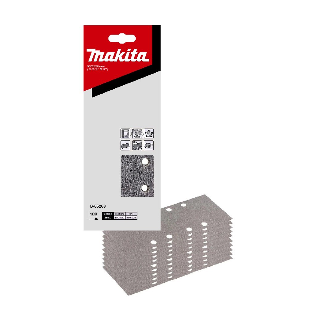 กระดาษทรายแผ่น A100 MAKITA D 65268 ขนาด 93×228 มม 