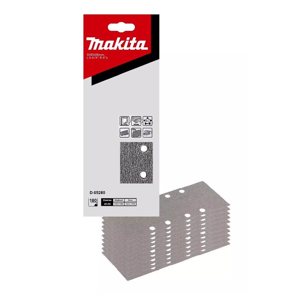 กระดาษทรายแผ่น A180 MAKITA D 65280 ขนาด 93×228 มม 