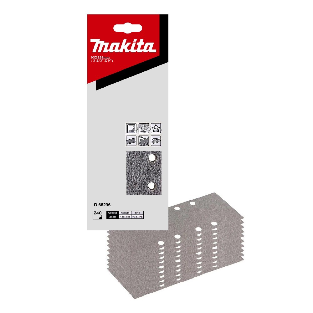 กระดาษทรายแผ่น A240 MAKITA D 65296 ขนาด 93×228 มม 