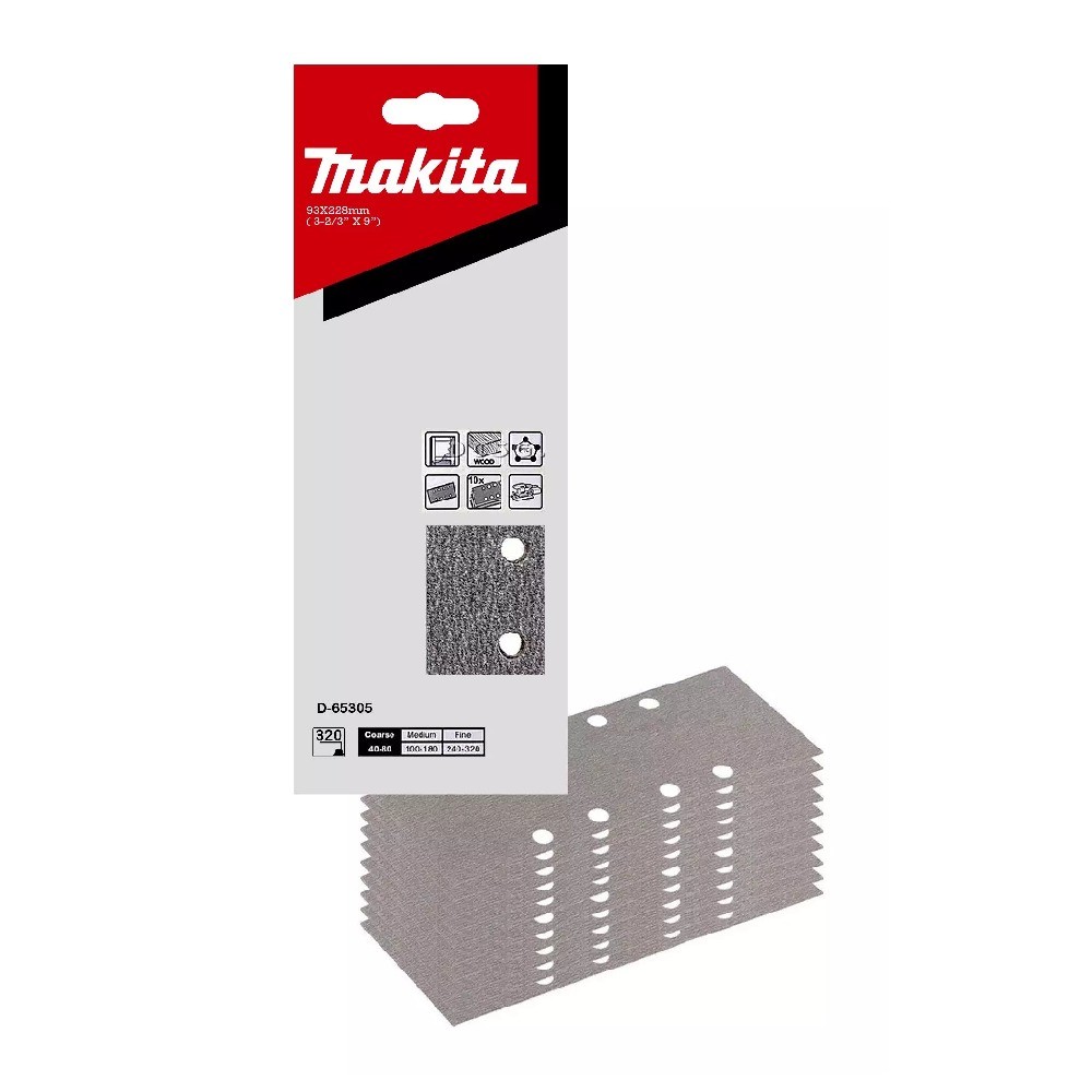 กระดาษทรายแผ่น A320 MAKITA D 65305 ขนาด 93×228 มม 