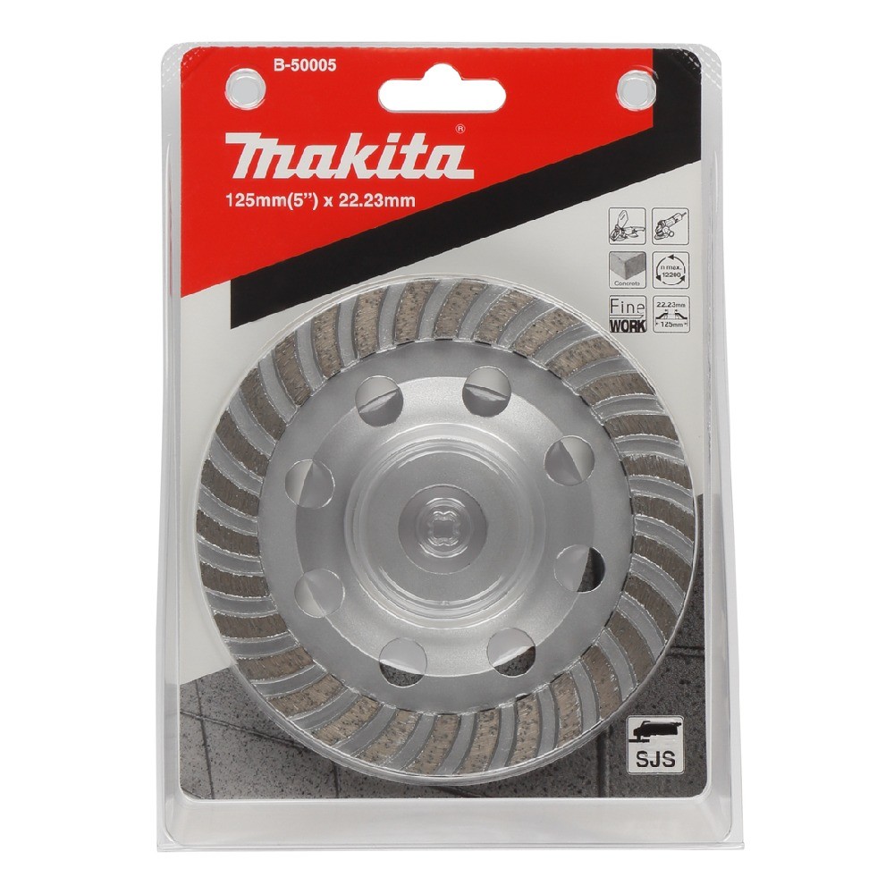 ใบเจียรเพชรถ้วยเทอร์โบ MAKITA B 50005 ขนาด 125×15×4 5×22 23 มม 