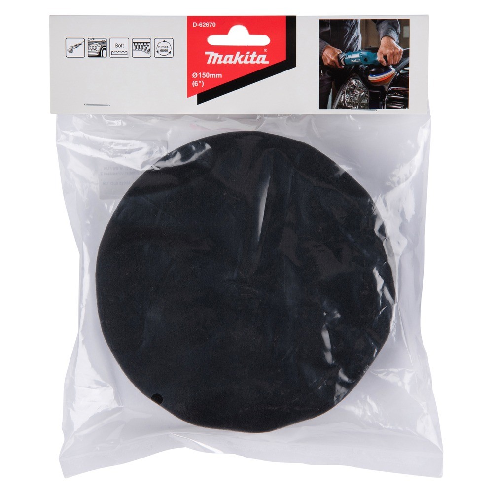ฟองน้ำขัดผิวแบบลอนละเอียด  Fine  MAKITA D 62670 ขนาด 150 มม 