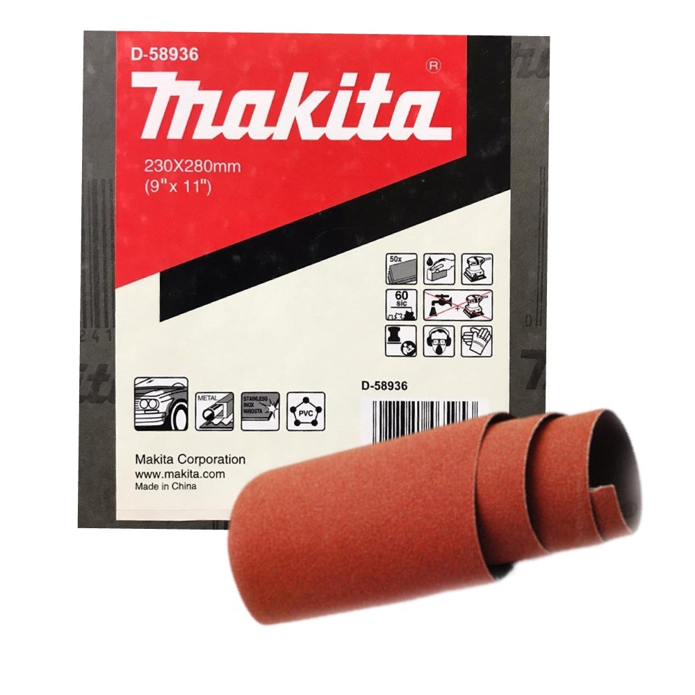 กระดาษทรายกันน้ำ 60 MAKITA D 58936 ขนาด 230×280 มม 
