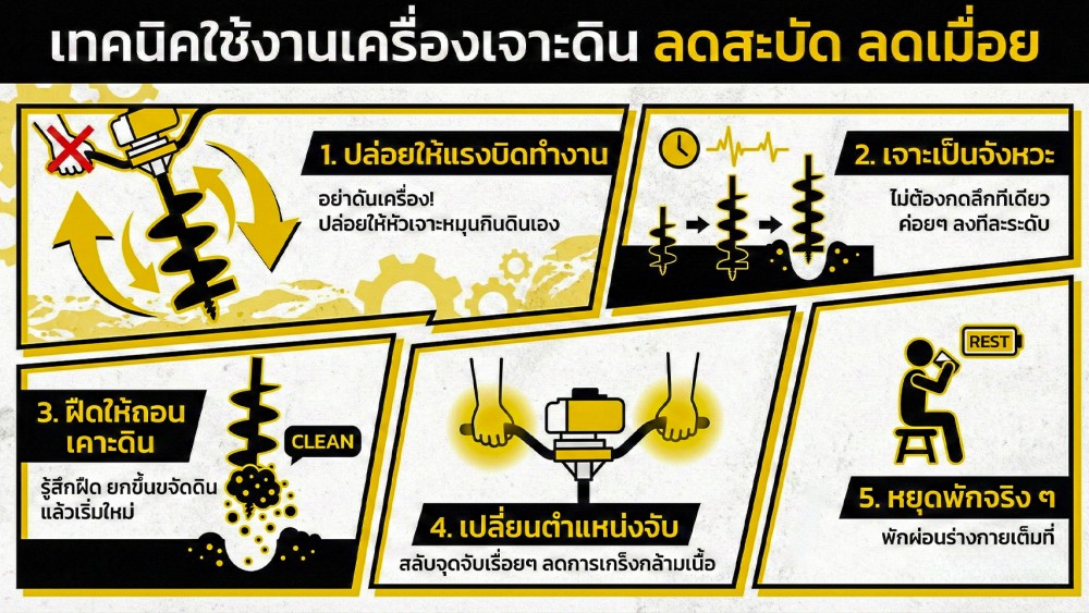 ทำไม เครื่องเจาะดิน สะบัดแรง แถมใช้ไปแล้วยังเมื่อยมือ ทำไม เครื่องเจาะดิน สะบัดแรง แถมใช้ไปแล้วยังเมื่อยมือ