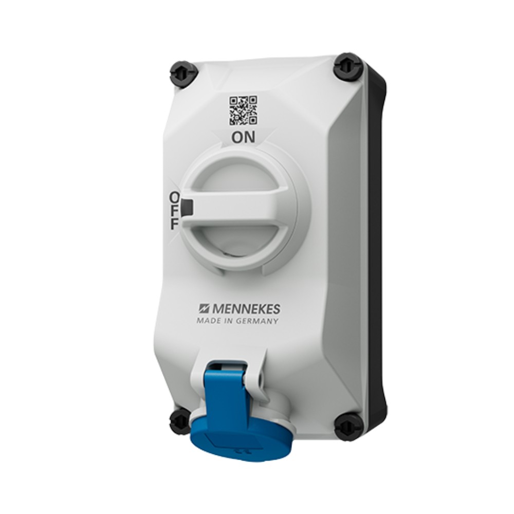 พาวเวอร์เต้ารับตัวเมียติดผนัง MENNEKES 5603306G พร้อมสวิตช์และ DUO interlock กระแส 32A ประเภทขั้ว 3P  2P E  IP44 แรงดัน 230V