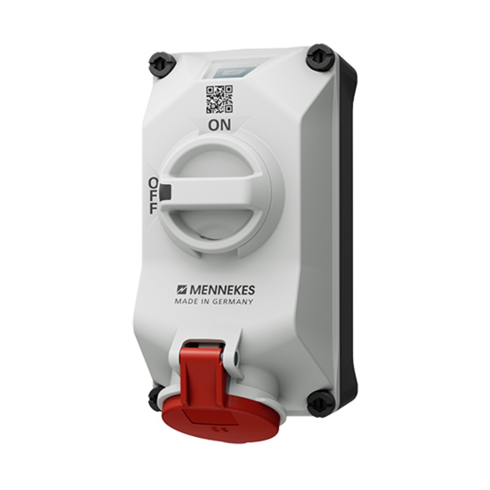 พาวเวอร์เต้ารับตัวเมียติดผนัง MENNEKES 5611406G พร้อมสวิตช์และ DUO interlock ไฟ LED กระแส 16A ประเภทขั้ว 4P  3P E  IP44 แรงดัน 400V