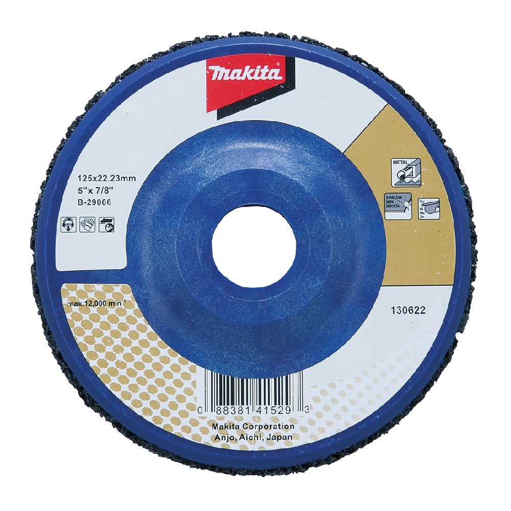 แผ่นขัดลอกผิว Strip Disc ไนลอน สีดำ MAKITA B 29066 ขนาด 125×22 33 มม 