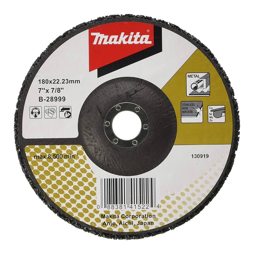 แผ่นขัดลอกผิว Strip Disc ใยไฟเบอร์ สีดำ MAKITA B 28999 ขนาด 180×22 33 มม 