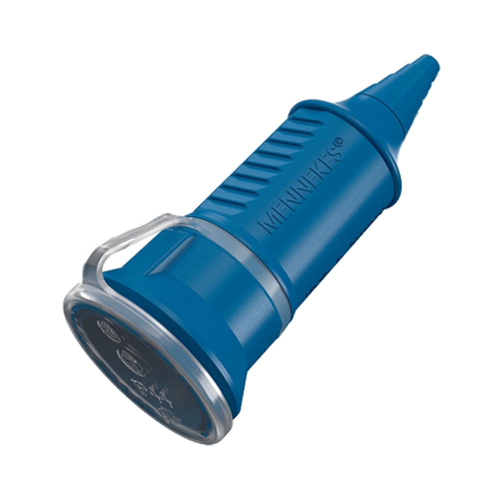 พาวเวอร์ปลั๊กตัวเมียกลางทาง MENNEKES 10843 แบบ Schuko กระแส 16A ประเภทขั้ว  2P E  แรงดัน 230V IP44 สีน้ำเงิน