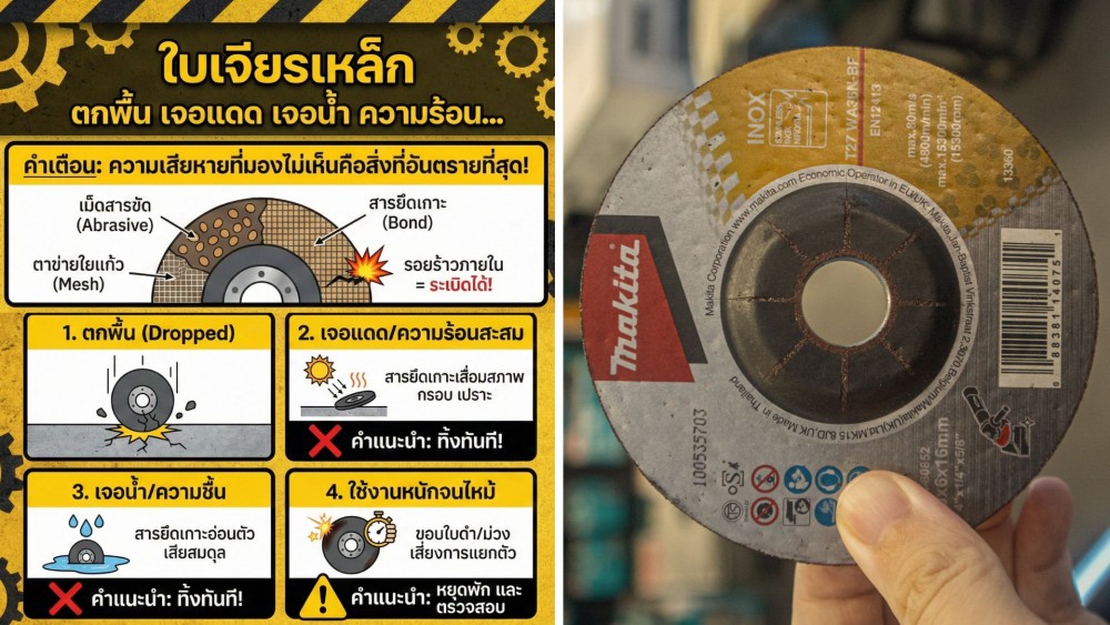 ใบเจียรเหล็ก ตกพื้น เจอแดด เจอน้ำ เจอความร้อน ใช้ได้อยู่ไหม ใบเจียรเหล็ก ตกพื้น เจอแดด เจอน้ำ เจอความร้อน ใช้ได้อยู่ไหม