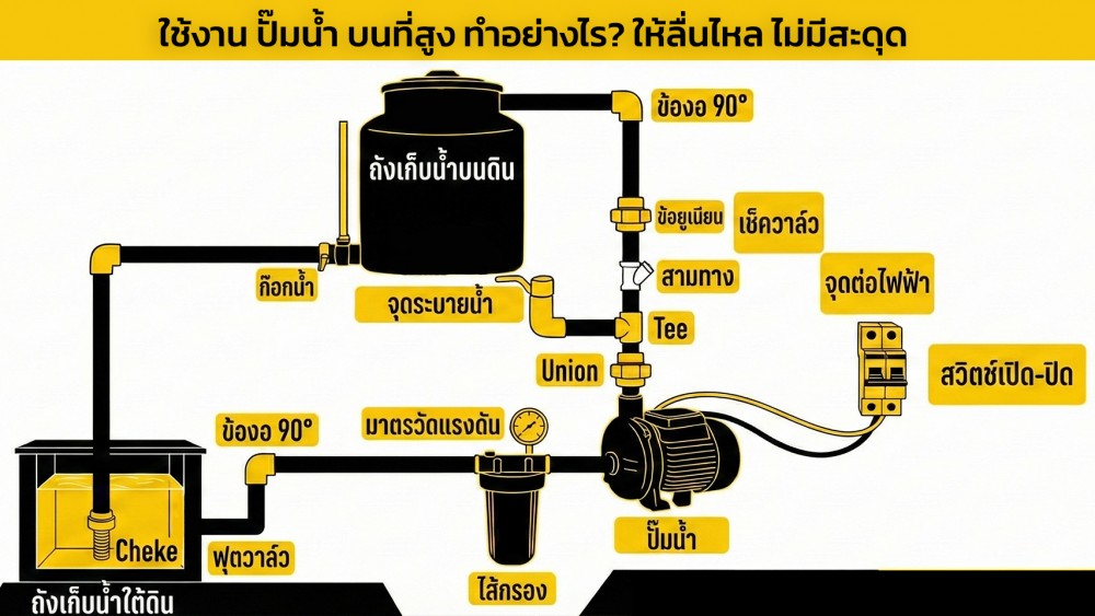 ใช้งาน ปั๊มน้ำ บนที่สูง ทำอย่างไร ให้ลื่นไหล ไม่มีสะดุด ใช้งาน ปั๊มน้ำ บนที่สูง ทำอย่างไร ให้ลื่นไหล ไม่มีสะดุด
