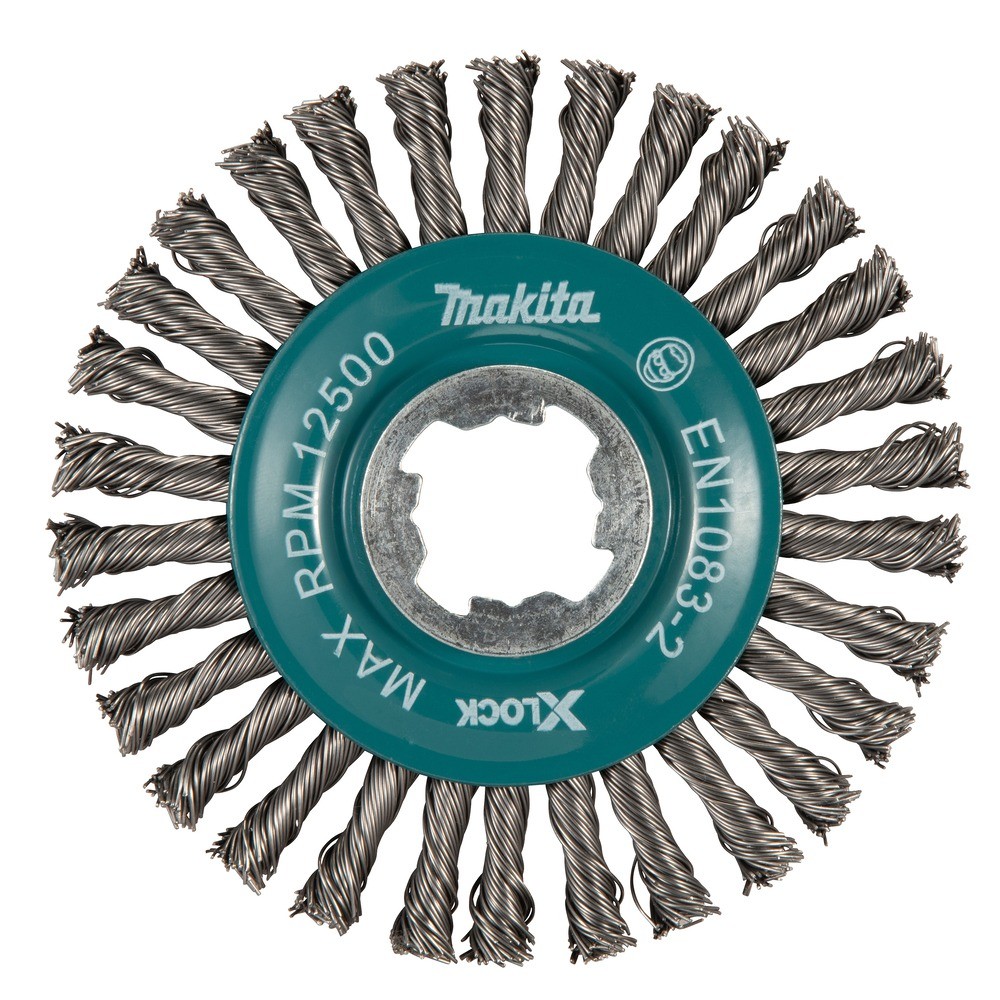 แปรงลวดเหล็กถักเกลียวแบบกลม สำหรับเครื่องเจียร์ MAKITA D 73411 ขนาด 115 มม  ลวดเหล็ก 0 5 มม 
