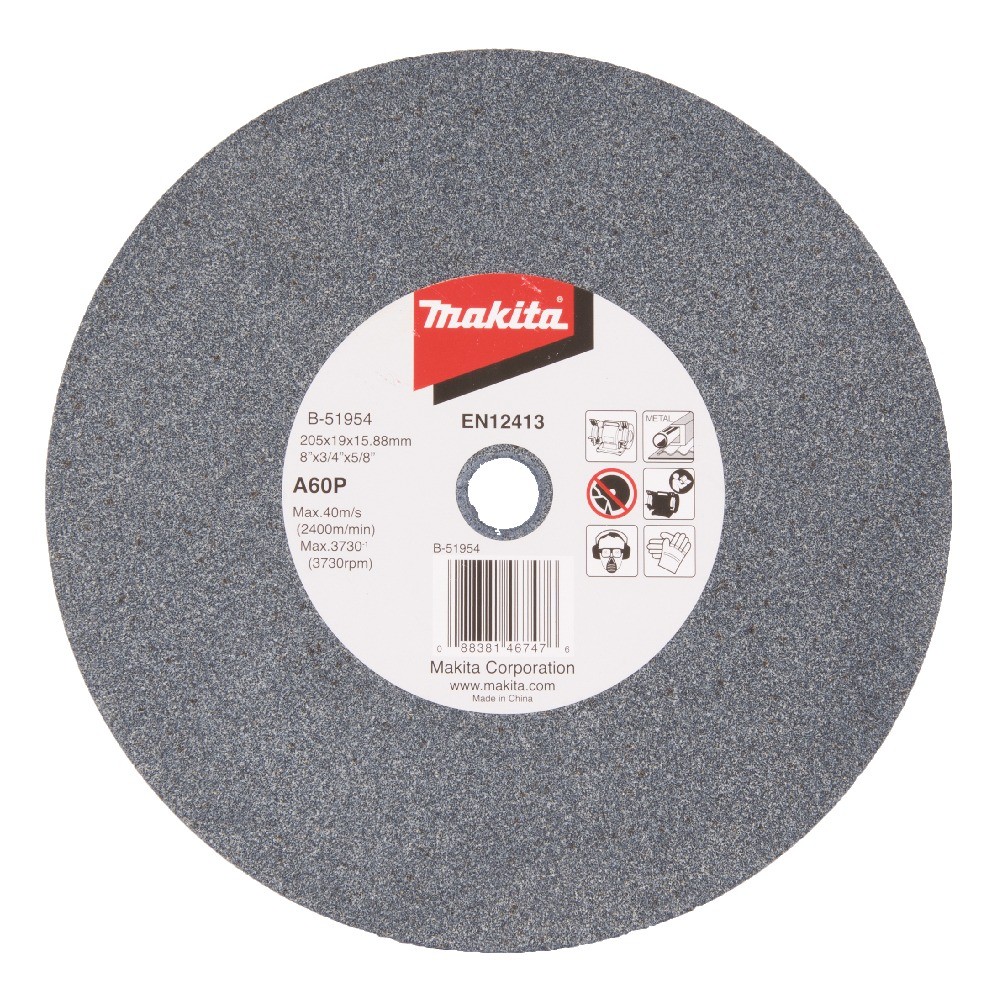 หินเจียรเทา MAKITA B 51954 A60P ขนาด 205×19×15 88 มม 