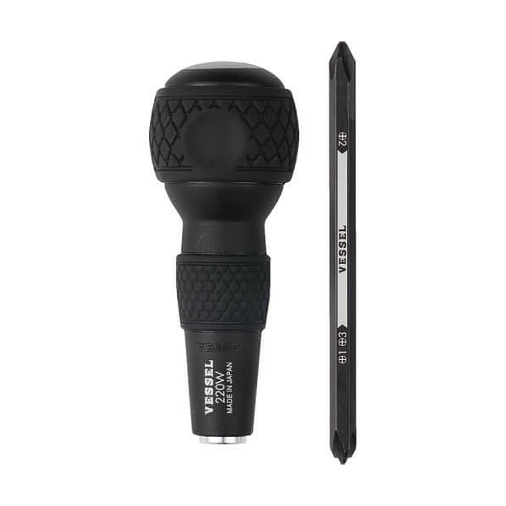 ไขควงบอลหัวสลับ VESSEL No 220W 123 Combi Plus Ball Grip  PH1  PH2  PH3  ความยาวรวม 160 มม 